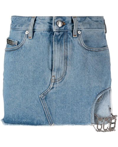 Gcds Minigonna in denim - Blu