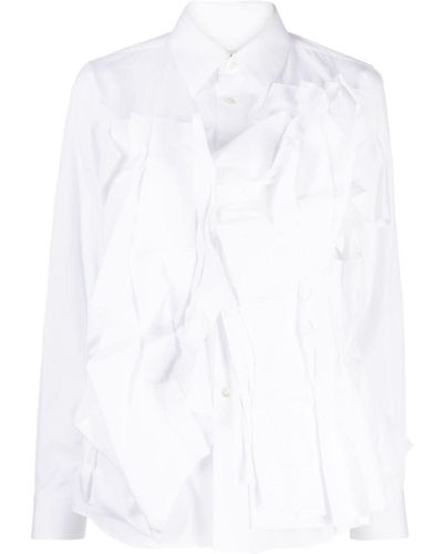 Comme des Garçons Appliqué-detail Long-sleeve Shirt - White