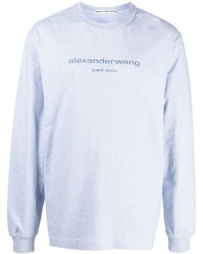 Alexander Wang Camiseta con logo estampado - Azul