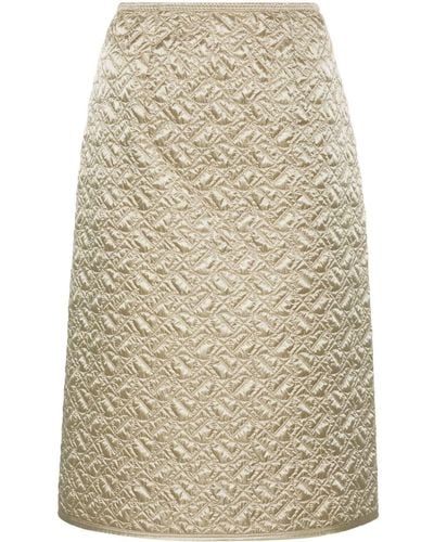 Moncler Quilted Pencil Skirt - Natural