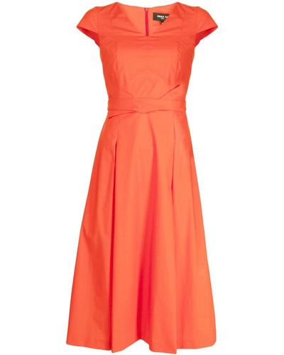 Paule Ka A-Linien-Kleid mit Falten - Orange