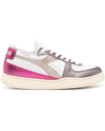 Diadora Mi Basket Leather Sneakers - Pink