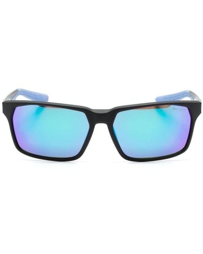 Nike Maverick Rge Rectangle-frame Sunglasses - Blue