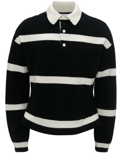 JW Anderson Striped Knitted Jumper - Black