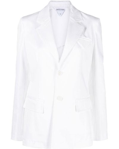 Bottega Veneta Blazer en coton à simple boutonnage - Blanc