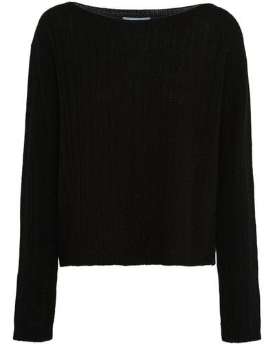 Prada Boat-neck Cashmere Sweater - Black
