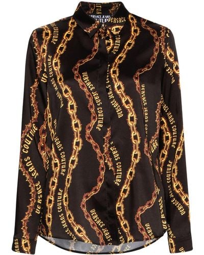 Versace Hemd mit Chain Couture-Print - Schwarz