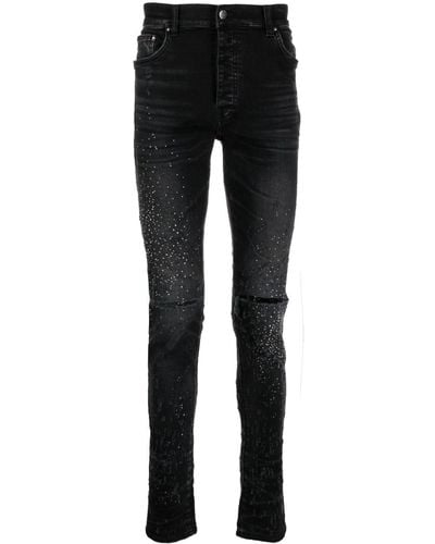 Amiri Crystal-embellished Slim-fit Jeans - Black