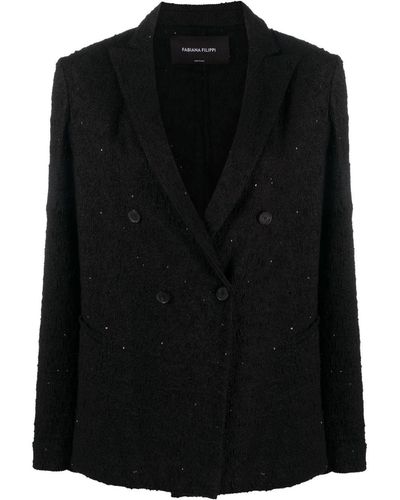 Fabiana Filippi Doppelreihiger Blazer - Schwarz