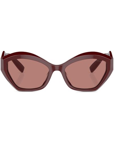 Giorgio Armani Logo-plaque Tinted-lenses Sunglasses - Red