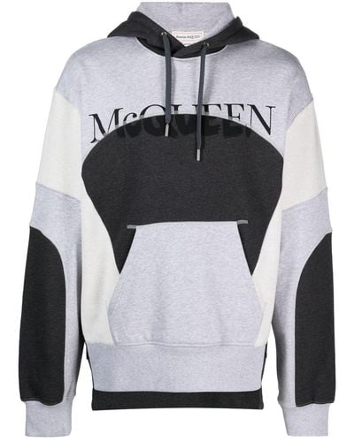 Alexander McQueen Logo-print Cotton Hoodie - Gray