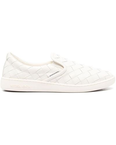 Bottega Veneta Slip-On-Sneakers mit Webmuster - Weiß