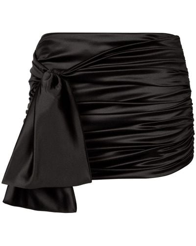 Dolce & Gabbana Minifalda de satén con detalle de nudo - Negro