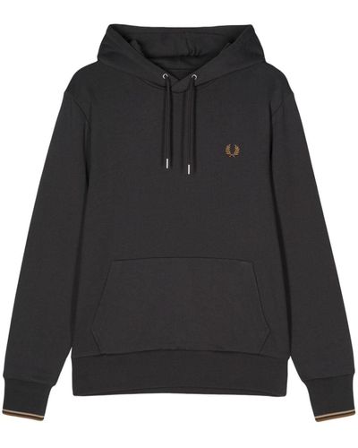 Fred Perry Sudadera con capucha y logo bordado - Negro