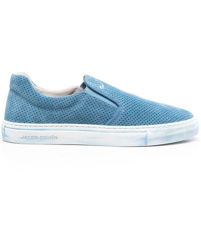 Jacob Cohen Perforated-detail Slip-on Sneakers - Blue