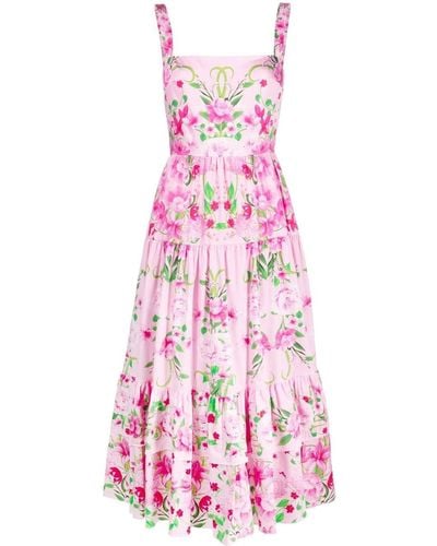 Borgo De Nor Floral-print Midi Dress - Pink