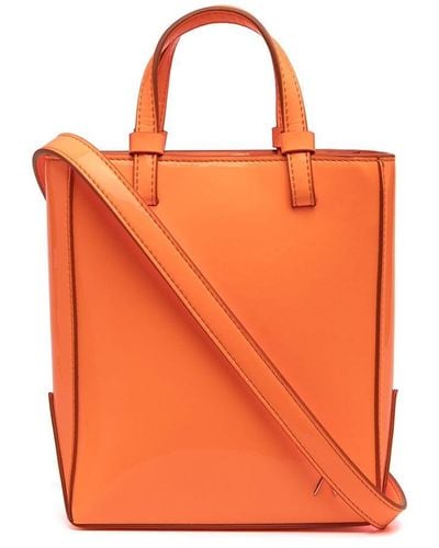 The Attico Open-top Leather Tote Bag - Orange