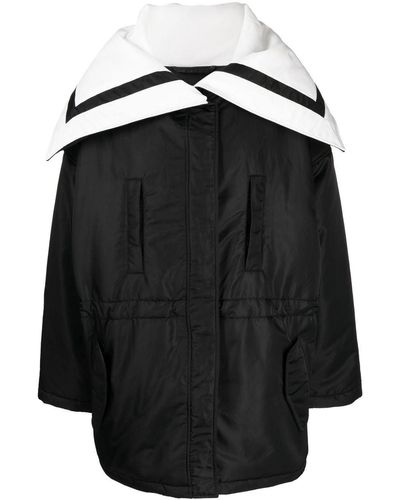 Goen.J Sailor-collar Padded Coat - Black