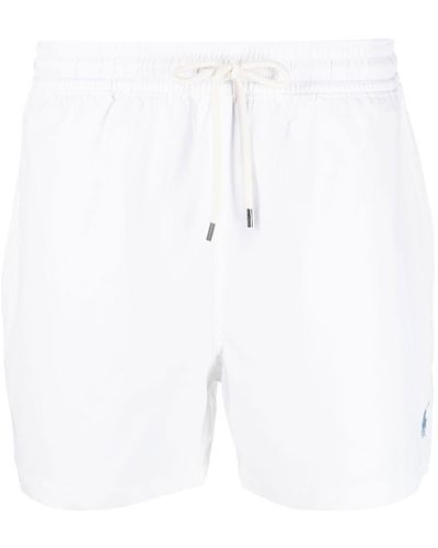 Polo Ralph Lauren Embroidered-logo Swim Shorts - White