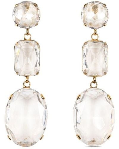 Jennifer Behr Adrian Crystal Embellished Earrings - White