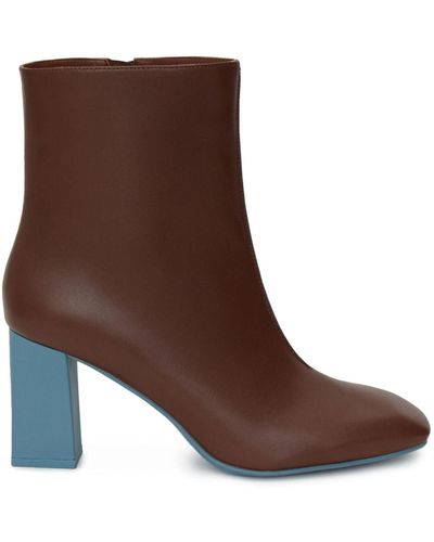 12 STOREEZ Two-tone 80mm Ankle Boots - Brown