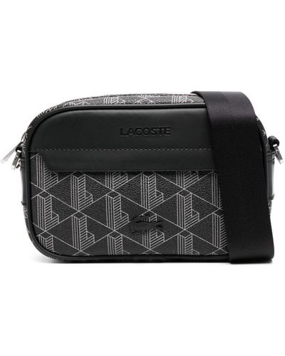 Lacoste Monogram-motif Camera Shoulder Bag - Black