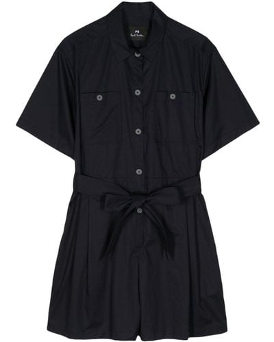 PS by Paul Smith Belted short-sleeve playsuit - Noir