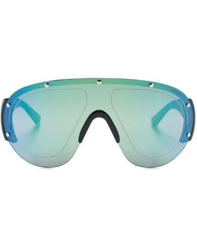 Moncler Rapide Sonnenbrille mit Shield-Gestell - Blau