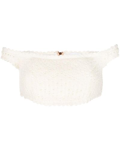 Alice McCALL Salty Kisses Crochet Cropped Top - White