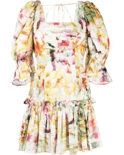 Acler Glentworth Puff-sleeve Minidress - Multicolour