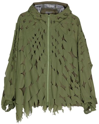 Post Archive Faction PAF Cut-out Detail Hooded Jacket - Green