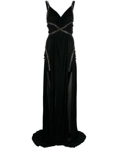Philipp Plein Stud-detailed Floor-length Dress - Black