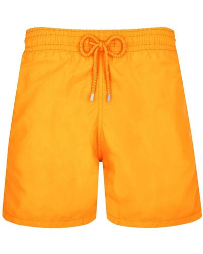 Vilebrequin Moorea Logo-patch Swim Shorts - Yellow