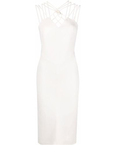 Alberta Ferretti Strap-detail Mid-length Dress - White