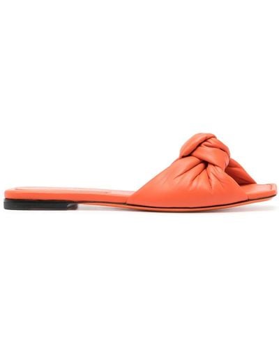 Santoni Knot-detail Leather Sandals - Red