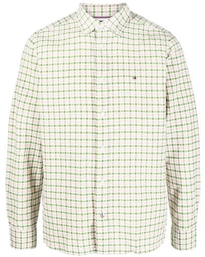 Tommy Hilfiger Gingham-pattern Cotton Shirt - Natural