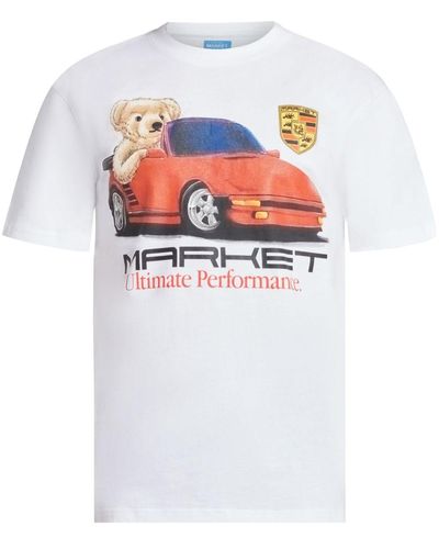 Market T-Shirt mit grafischem Print - Weiß