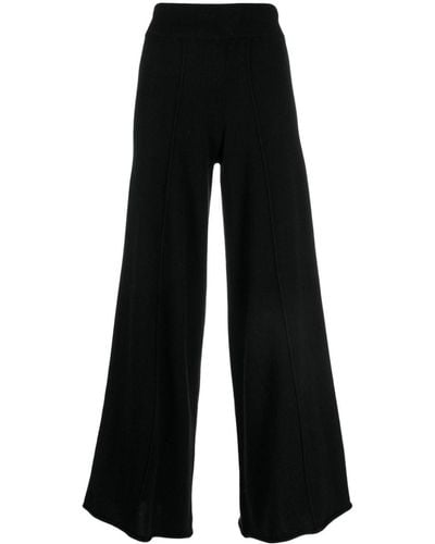 Lisa Yang High-waisted Flared Cashmere Trousers - Black