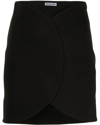 Balenciaga Circle Mini Aラインスカート - ブラック