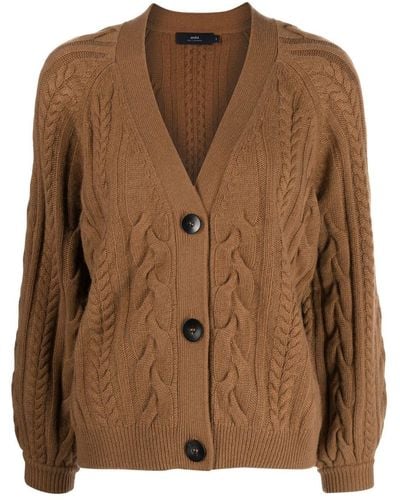 arch4 Cable-knit Wool Cardigan - Brown