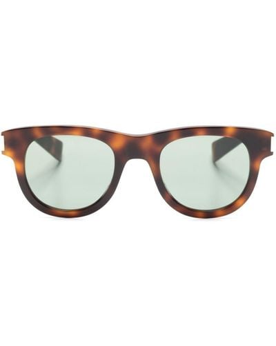 Saint Laurent Sl 571 Round-frame Sunglasses - Brown