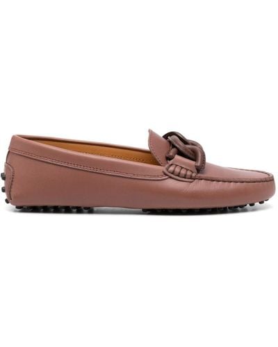 Tod's Kate Gommino Bubble Leather Loafers - Brown