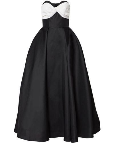 Carolina Herrera Two-tone Strapless Silk Gown - Black