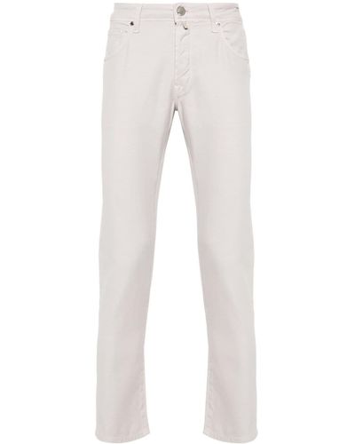 Incotex Halbhohe Slim-Fit-Jeans - Grau