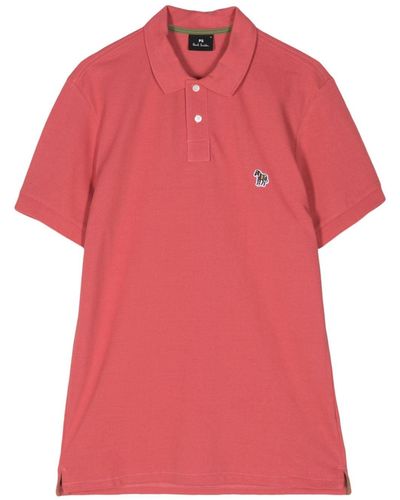 PS by Paul Smith Zebra-embroidered Organic Cotton Polo Shirt - Pink