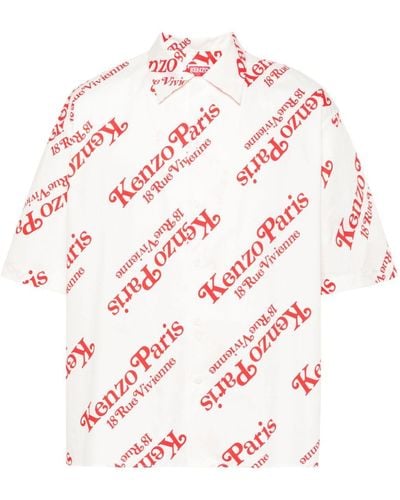 KENZO Overhemd Met Logoprint - Roze