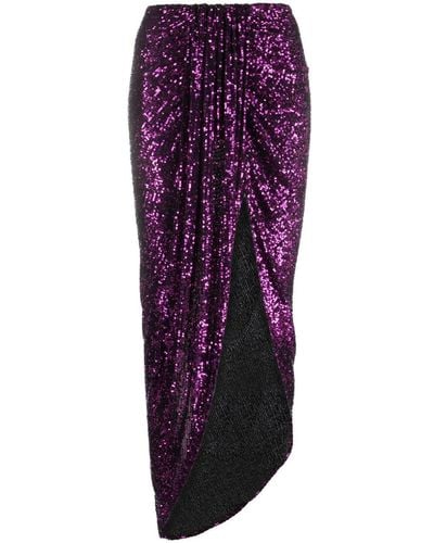 Nervi High-waisted Sequin-embellished Skirt - Purple