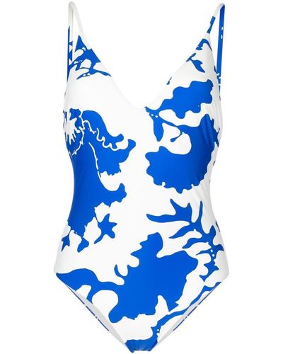 Sir. The Label Esme Abstract-print Swimsuit - Blue