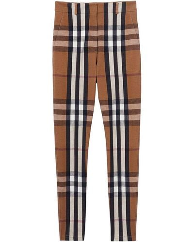 Burberry Pantaloni con motivo Vintage Check - Marrone