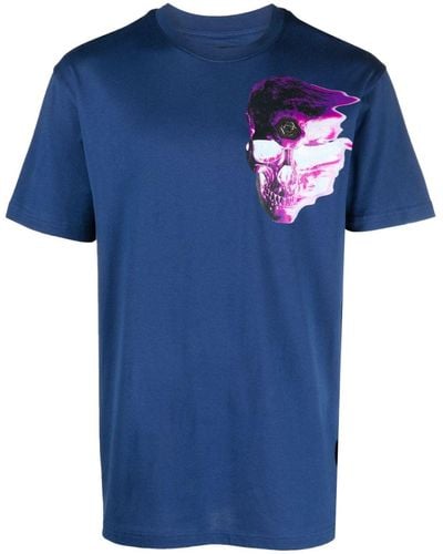 Philipp Plein T-shirt con stampa SS Skull - Blu